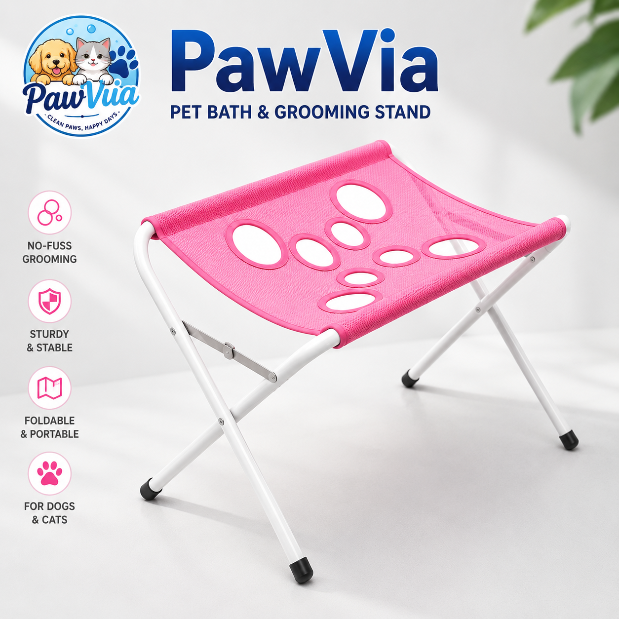 Adjustable grooming stand